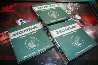 (3) Vintage Empty 7 Ring Binders To Hold Honda Motorcycle Shop/repair Manuals.  E