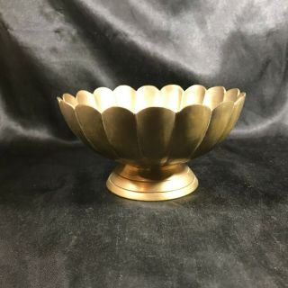 Vintage Solid Brass Pedestal 5 - 1/2” Petal Bowl
