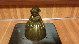 Vintage Antique Victorian Lady Brass Bell,  England,  Vg