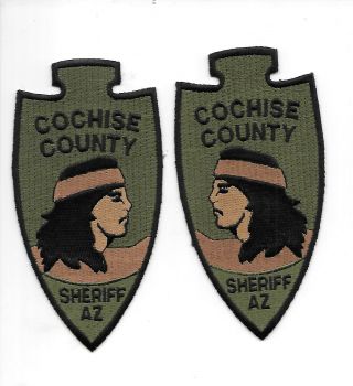 Two Different Cochise County Subdued Sheriff,  Arizona Police Patches