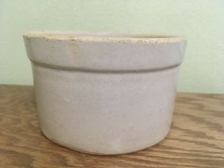 Vintage Antique Stoneware Crock Bowl Tan
