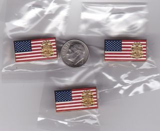 Fbi Badge American Flag Lapel Hat Pin 3 - Pack
