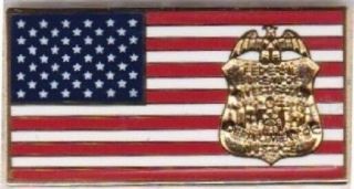 FBI Badge American Flag Lapel Hat Pin 3 - Pack 2