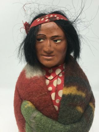 Vintage Skookum Bully Good Native American Indian Doll With Sticker 2