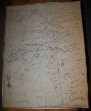 Antique Manuscript Map Southeastern Lewis Herkimer County Ny Hand Drawn