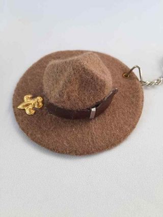 Boy Scout Thai HAT Key Chain realistic gift cowboy souvenir brown Leather tiger 2