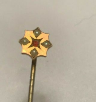 Antique Vintage Jewelry Victorian Stick Pin Stickpin Seed Pearl Rhinestone 378