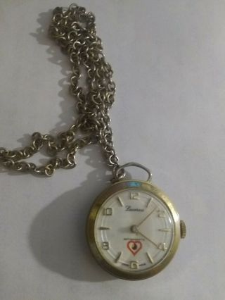 Vintage Anti Magnetic Lucerne Swiss Made Pocket Watch =has Ticking Heart