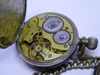 2 x Antique / Vintage Pocket Watches - Hand and Key Winding and Chain 5
