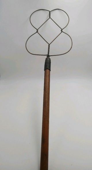 Antique Rug Beater Wood Handle Twisted Wire 29 " Long - Wall Decor