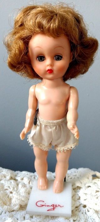 1957 Vintage Cosmopolitan Ginger Doll In Underwear W/ Stand