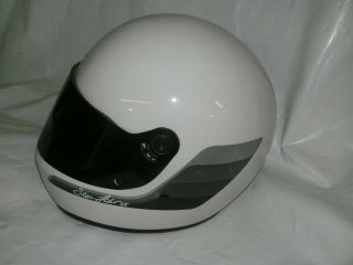 Vintage Bell Star Ii Ltd White Fiberglass Full Face Helmet 7 5/8 Xl Dark Shield
