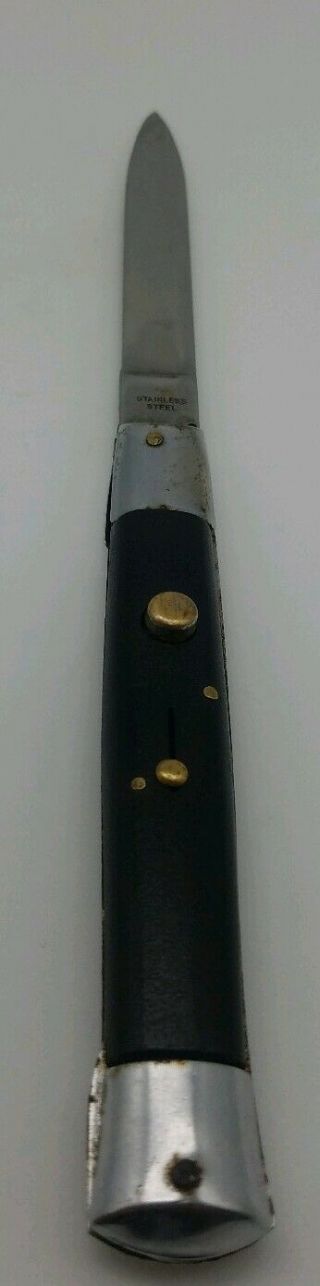 Vintage Stainless Steel Switchblade Stiletto Folding Pocket Knife Blade Locking