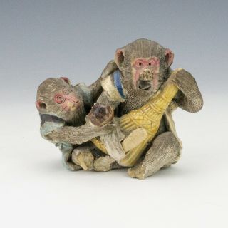 Antique Japanese Satsuma Pottery - Oriental Monkey Figure - But Lovely