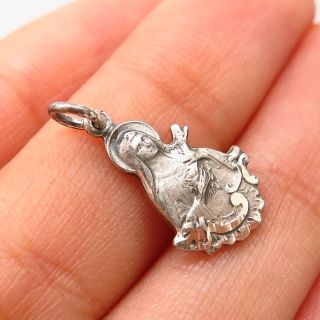 925 Sterling Silver Vintage Old Stock St.  Therese Of Lisieux Charm Pendant