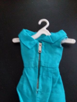Vintage Barbie Pak Turquoise Silk Sheath Dress with Hanger 3