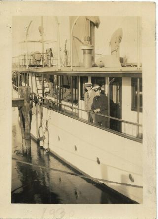 Vintage Antique Photo Men On Ship At Docks Of Essington Pennsylvania