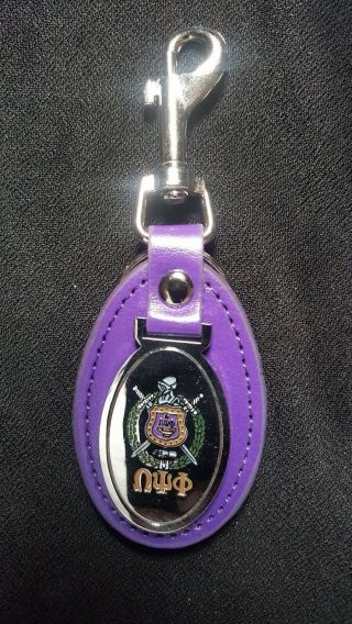 Omega Psi Phi Fraternity Leather Key Chain Que - Dog Keychain Belt Clip