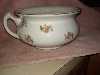 Antique 1875 - 1885 Circa Edwin Knowles China Co Chamber Pot Rose Flowers
