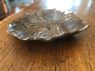 Oskar Hansen Solid Brass Leaf Trinket Dish 1948 Virginia Metalcrafters