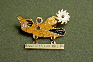 1976 Binnstown Low Hill Pa Lions Club Trading Lapel Pin Coal Digging Machine