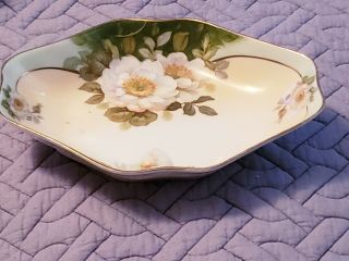Antique Hand - Painted Prussia Royal Rudolstadt Oval Candy Dish