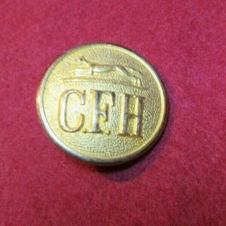 Antique Hunt Button Chiddingfold Hunt Cfh 24 Mm Gilt Brass Running Fox
