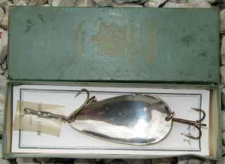 Antique Old Vintage Fishing Lure Hardy Heavy Spoon 2 3/4 " Carded With His Box