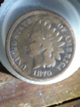 1870 Indian Head Cent Detail Antique Coin