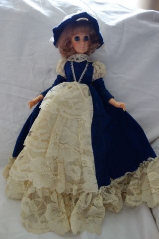 1963 Eegee Doll - 15 ",  Vinyl,  Strawberry Blond,  Blue Velvet Gown/lace - -