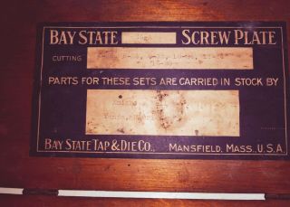 Antique Bay State 26 - A Screw Plate Tap & Die 14 Piece Set In Wood Box 2