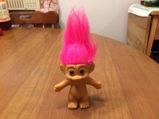 Vintage Russ Troll With Pink Hair - Adorable - 8 "