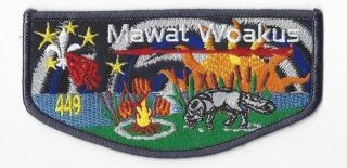 Oa Lodge 449 Mawat Woakus Flap Grey Border Black Swamp Area Council [v500]