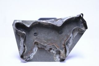 Antique Metal Tin Primitive Unusual Horse Cookie Cutter W/ Handle