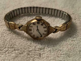 Small Antique Vintage Bulova Ladies Wristwatch 10k Rolled Gold Watch