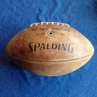 Vintage Spalding J5 - V Official Intercollegiate T2 Dry Tannage Football (aired - U