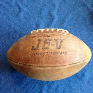 Vintage Spalding J5 - V Official Intercollegiate T2 Dry Tannage Football (Aired - U 2