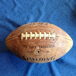 Vintage Spalding J5 - V Official Intercollegiate T2 Dry Tannage Football (Aired - U 3