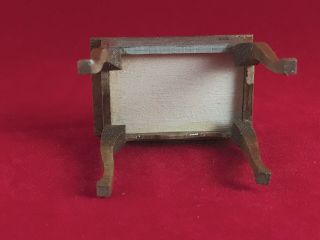 Miniature Dollhouse Furniture End Table W Vintage Dolll Under Glass 1:12 Scale 5