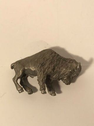 Vintage Radcliffe Pewter American Bison Buffalo Figurine 1992 2