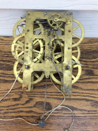 Antique Waterbury Weight Driven Wall Clock Movement,  Parts / Repairs