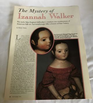 5p History Article,  Color Pics - The Mystery Of Izannah Walker