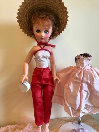 Pretty 20 " 14r Red Head Vintage Fashion Doll With Clothes And Accessories