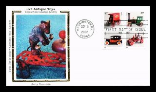 Dr Jim Stamps Us Antique Toys Combo Colorano Silk Fdc Cover Washington Dc