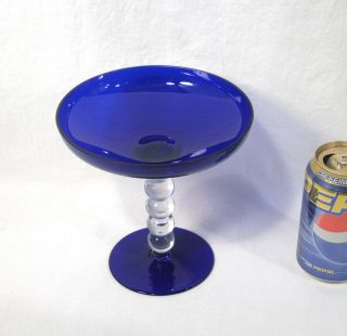 Vintage Antique Cobalt Blue Compote Comport Art Deco Candy Dish Candlewick Wow