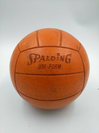 Vintage Spalding Uni - Form Volleyball Orange Outdoor Sports Antique Retro Ball