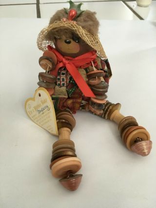 Vintage 1992 Just For You Button Baby Doll 5 Of 13 Bayberry Bear