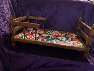 Vintage Wood Doll Bed 10” X 17 1/2”