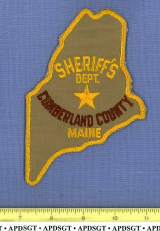 Cumberland County Sheriff (old Vintage) Maine Police Patch State Shape Cheesecloth