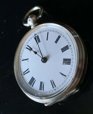Swiss Antique Circa Late 1800’s 0.  800 Solid Silver Lady Mini Pocket Watch